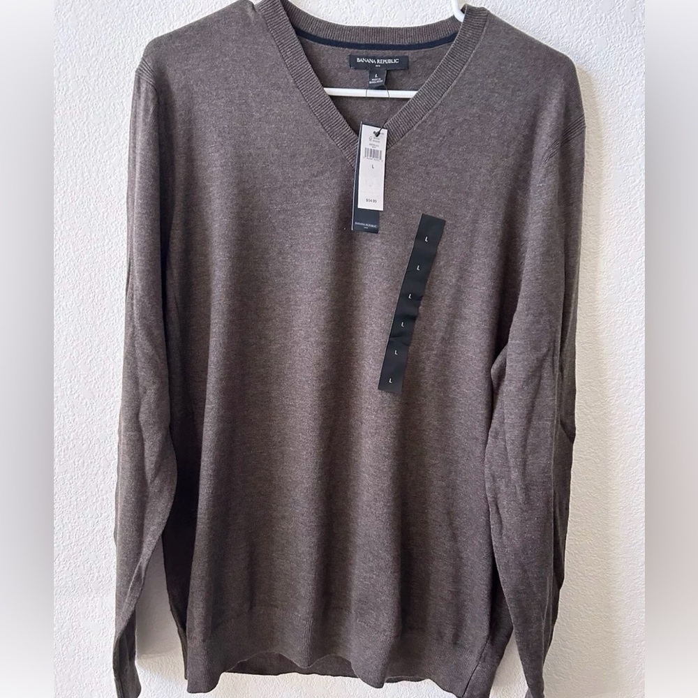NWT Mens Banana Republic Sweater Gray L